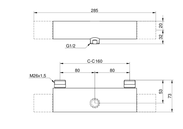 Shower mixer New Nautic - thermostat - Safe Touch reduces the heat on the front of the faucet
Maintains even water temperature upon pressure and temperature changes
Contains less than 0.1% lead