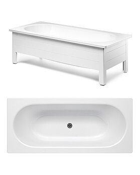 Bathtub with front panel, Duo – 1600 x 700 - first