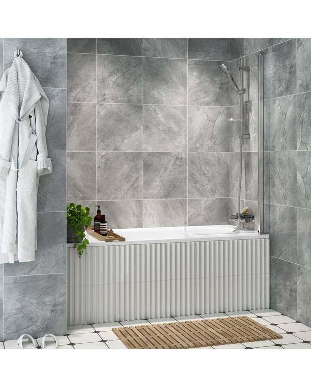 Bathtub 2942 built-in - 1600x700 - Made from premium quality titanium alloy steel
Spaciuos head end for comfortable bathing and footend made for showering
Foot set and overflow system ordered separately