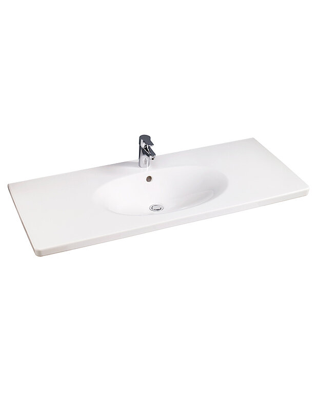 Bathroom sink Nautic 5512 - for bracket mounting 122 cm - Elliptical sink with generous counter spaces