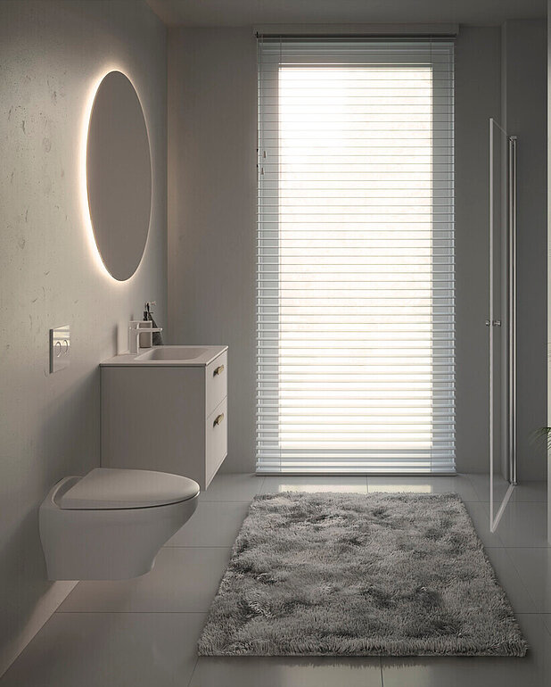 Round mirror wth back light - Back lighted mirror for a pleasant mood light
IP44-class
Dimmable