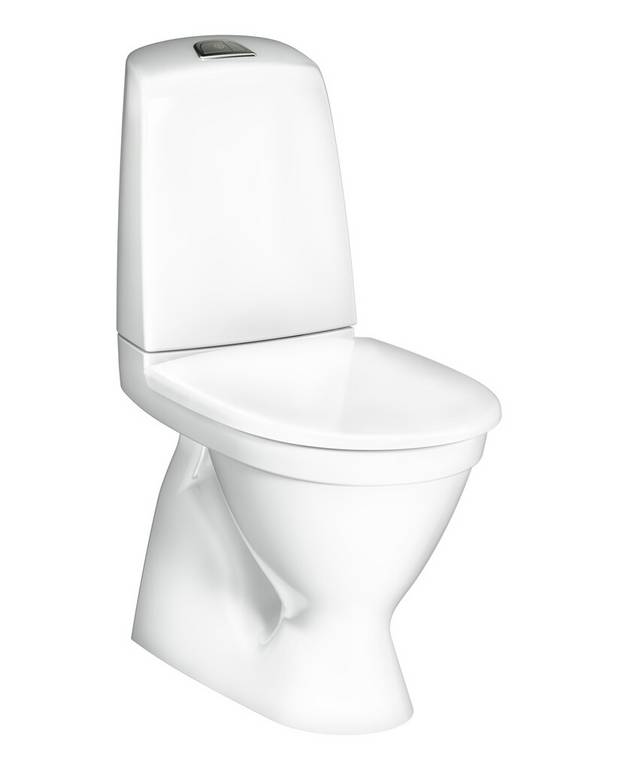 Toilet Nautic 1500 - hidden S-trap, Hygienic Flush - Easy-to-clean and minimalistic design
With open flush edge for simplified cleaning
Low flush button with a neat design
