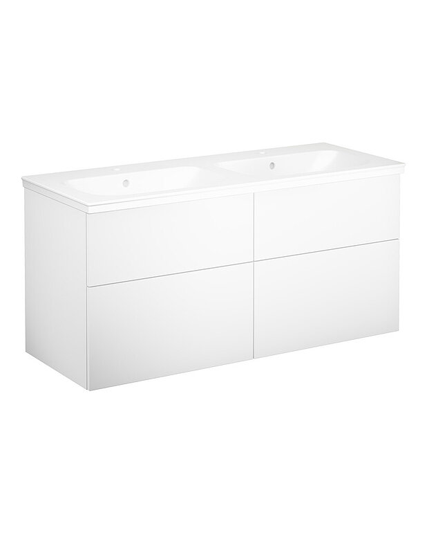 Bathroom cabinet Artic - 120 cm - Fully extendable drawers with soft closing
Washstand water trap that saves space in cabinet 
Manufactured in moisture resistant materials