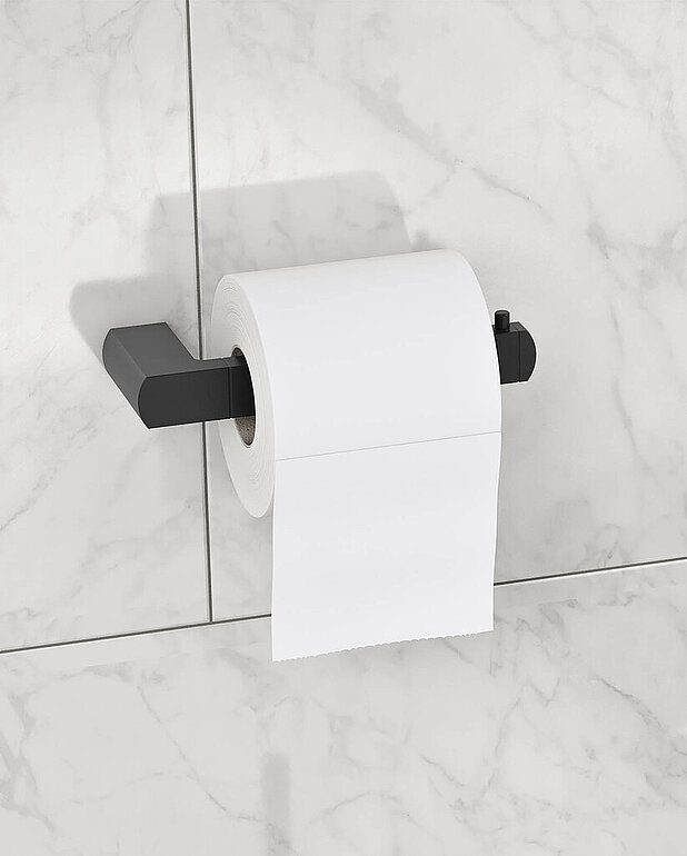 WC-paberi hoidja Square - Sirgete joonte ja ümardatud nurkadega eksklusiivne disain
Paigaldus kruvidega või liimiga
Valmistatud messingist
