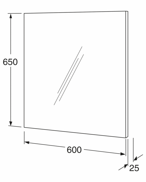Artic speil, 60 cm - For fast montering på vegg