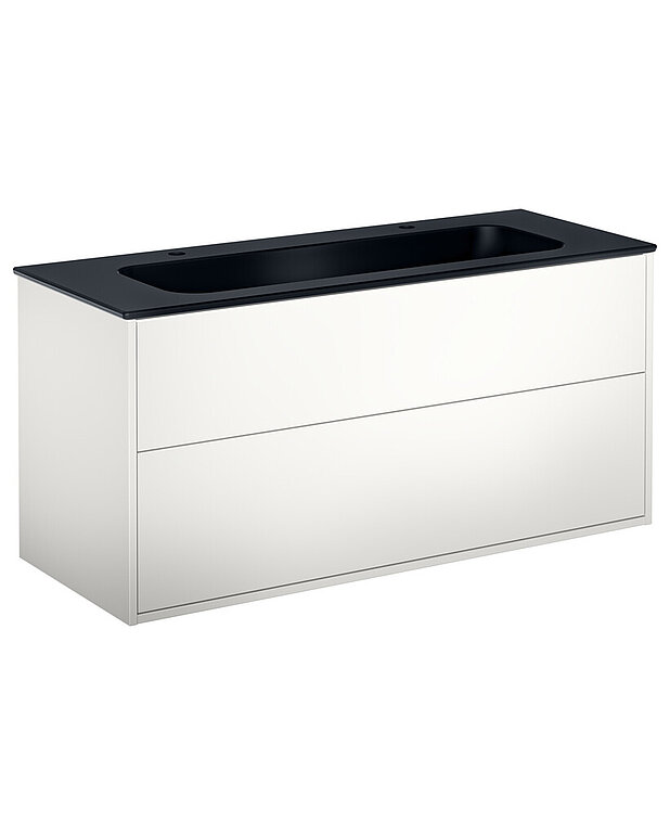 Vaskeskab, Artic - 120 cm - Håndvask i porcelæn med slankt design og store overflader til alle dine genstande
Vandlås med push-down og smart rengøringsfunktion
Fremstillet af fugtresistente materialer
