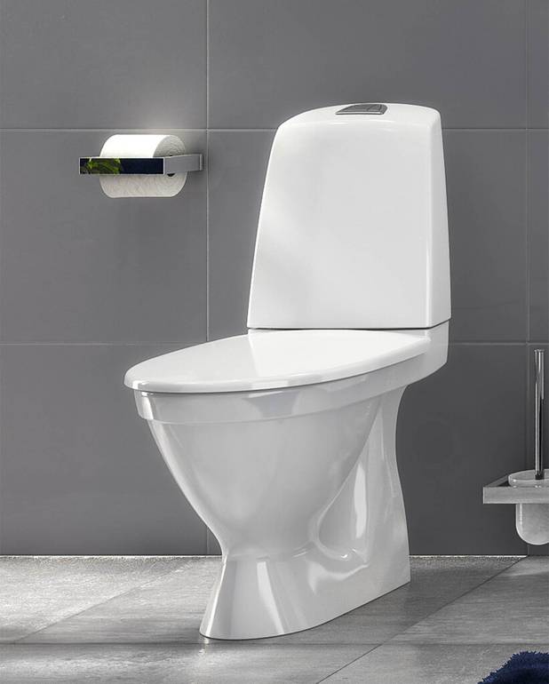 Toilet Nautic 1510 - hidden P-trap, Hygienic Flush - Easy-to-clean and minimalistic design
With open flush edge for simplified cleaning
Low flush button with a neat design