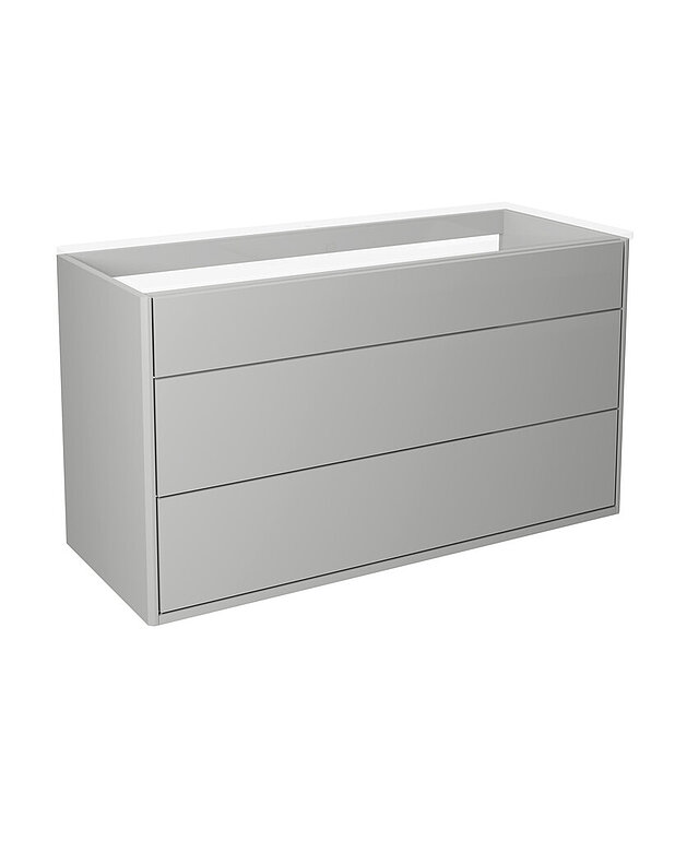 Bathroom cabinet Graphic - 100 cm - Short depth - makes it fit also in small bathrooms
Hidden compartment for storing small things 
The fold out compartment provides extra shelf space