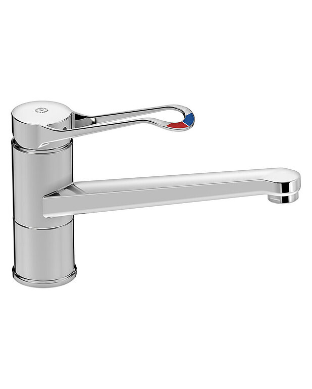 Kitchen mixer New Nautic Care - low Spout - Contains less than 0.1% lead 
Energy Class A
Equipted with elongated lever