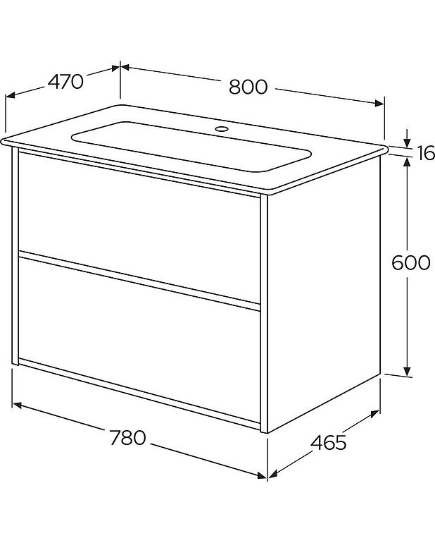 Ducentic-allaskaappi 80cm, 2 laatikkoa - Mittapiirros - Gustavsberg_Vanity-unit-Ducentic_2-800mm_with_WB_ProductImages1300x1620.jpg