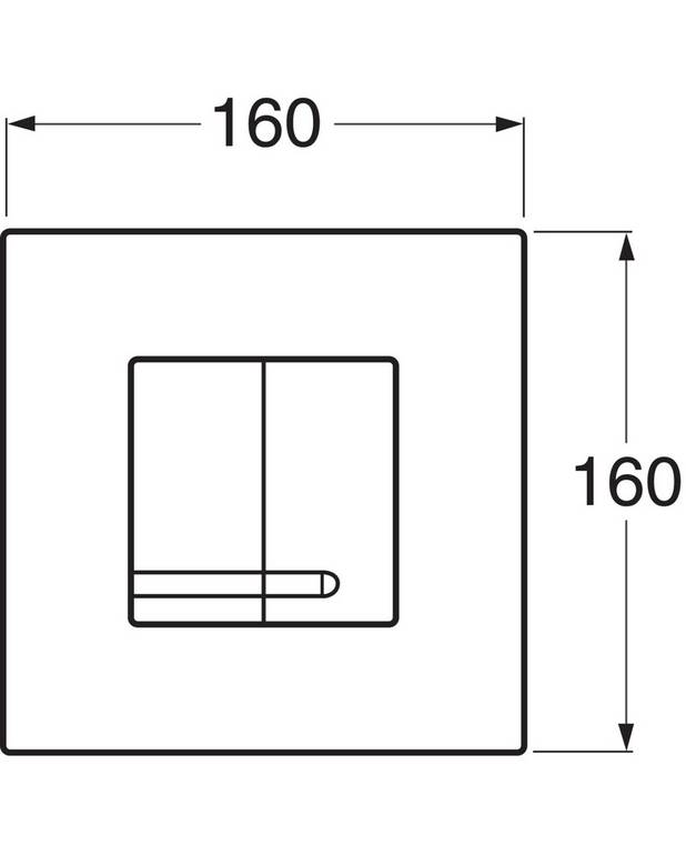 Toalettknapp for fikstur XS – veggknapp, firkantet - Produsert i plast med blank forkrommet overflate
For frontmontering på Triomont XS
Finnes i ulike farger og materialer