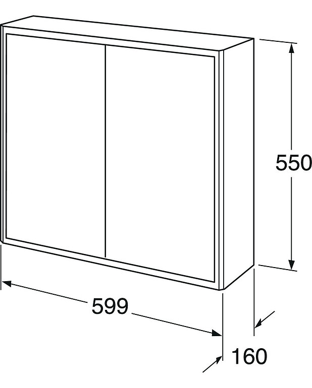 Vannitoakapp Graphic, seinakapp - väikse sügavusega - Kombineeritav teiste Graphic seina- ja kõrgete kappidega
Saadaval ka 32 cm sügavusega - rohkem hoiuruumi väikeses vannitoas
Riputussüsteem, mis lihtsustab paigaldamist ja kapi õigesse asendisse reguleerimist