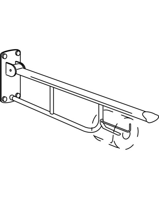 Toilet paper holder 1714 - Fits armrests 1711, 1712 and 1713
Stainless steel