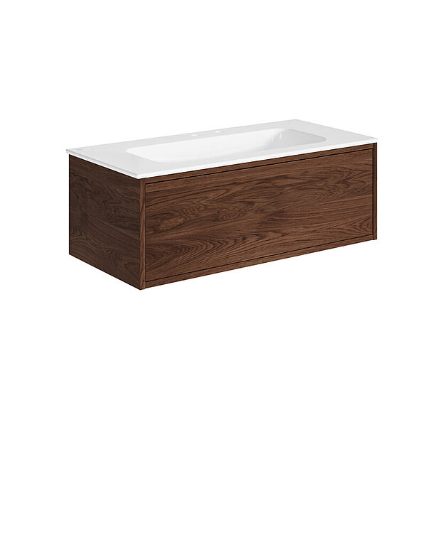 Ducentic Vanity 100cm, Brown oak - Created for the 200 year anniversary of Gustavsberg, celebrating the heritage of caftsmanship and design