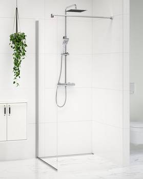 Square shower wall