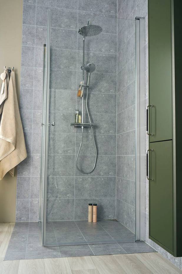 Shower column Atlantic Round - Safe Touch, minimizes the heat on the front of the mixer
Even water temperature during pressure and temperature changes
Roof shower Round included