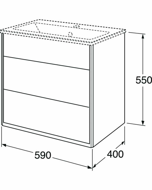 Bathroom Graphic 60 cm without sink, warm grey