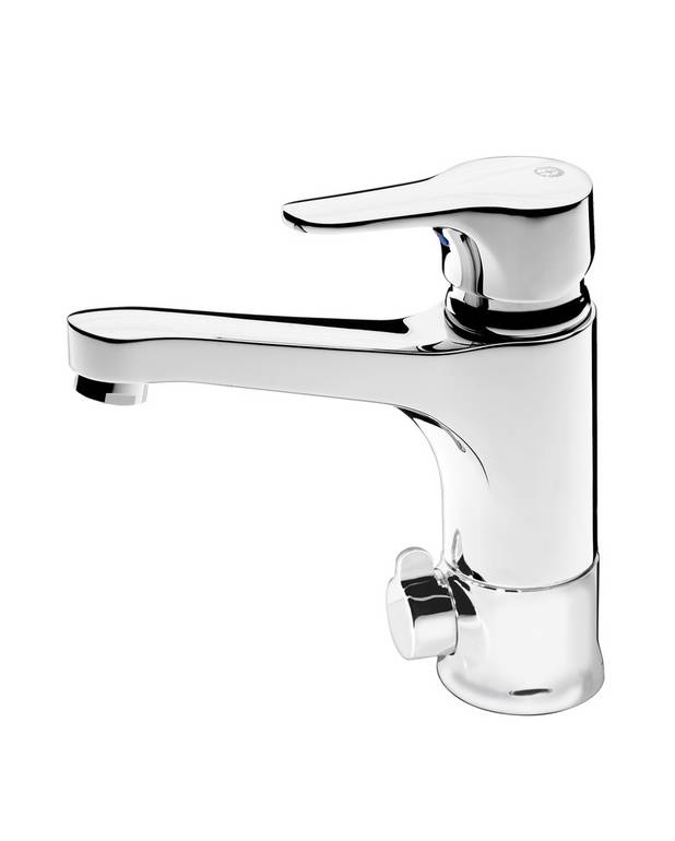 Bathroom sink faucet Nautic - 150 mm spout - Energy class A, saves water and energy 
Eco-start, 17°C when lever straight forward
Adjustable comfort flow and comfort temperature