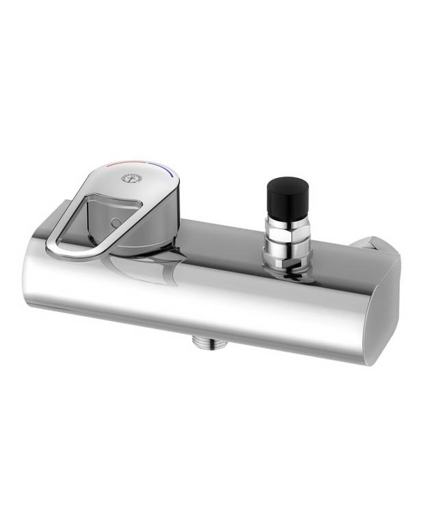 Wash trough mixer New Nautic - Singel lever - Grip-friendly lever with clear color marking for hot and cold water
Contains less than 0.1% lead
Eco-stop, adjustable maximum flow limitation