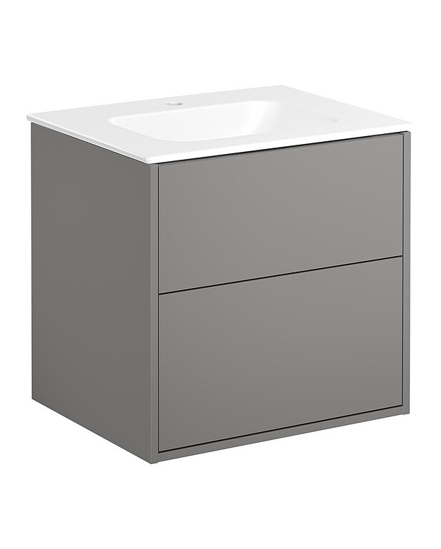 Kommodskåp Artic - 60 cm - Heltäckande tvättställ i porslin med tunn design och generösa avställningsytor
Vattenlås med pop-up och smart rengöringsfunktion
Tillverkad i badrumsklassat material för fuktiga miljöer