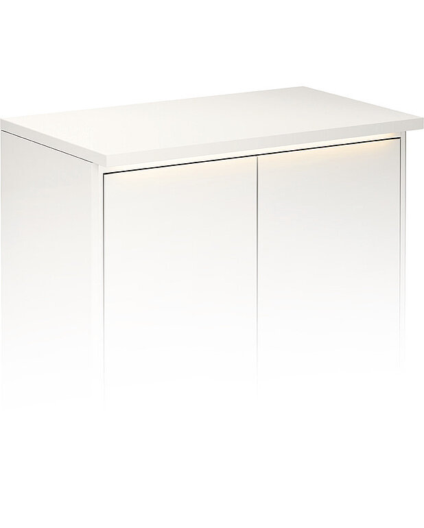 Countertop Graphic - 60 cm - Can be mounted on Graphic wall cabinet - 32 cm
Integrated LED lighting
Material: melamine, moisture resistant bathroom grade fibreboard