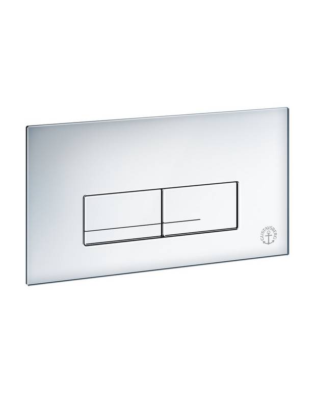 Toalettknapp for fikstur XT – toppknapp, rektangulær - Pen design i hvitt glass
For toppmontering på Triomont XT