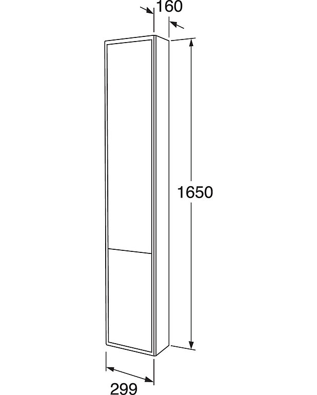 Bathroom storage, Graphic – basic - Drawing - GB71GCTC16xx_drawing.jpg