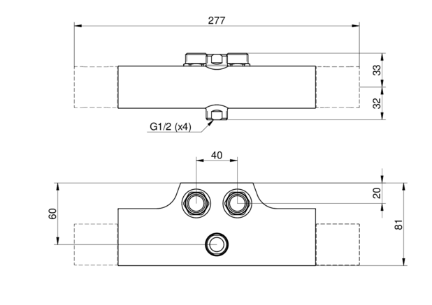 Shower column New Nautic 2.2 - Safe Touch reduces the heat on the front of the faucet
Maintains even water temperature upon pressure and temperature changes
Can be expanded with bathtub spout