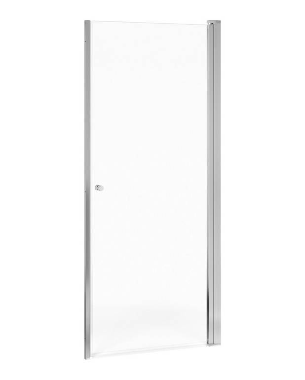 Firkantet dusjdør nisjesett - Forhåndsmonterte dørprofiler for rask og enkel installasjon
Vendbar for høyre- eller venstrevendt installasjon
Polerte profiler og dørhåndtak