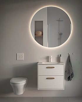 Round mirror wth back light