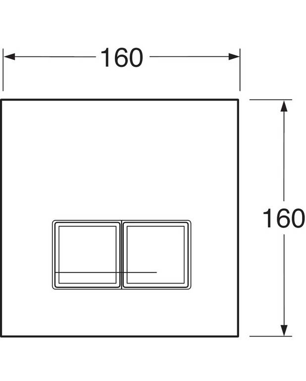 Väggtrycke för Triomont XS – rektangulär spolknapp - Snygg design i svart glas
För frontmontering på Triomont XS