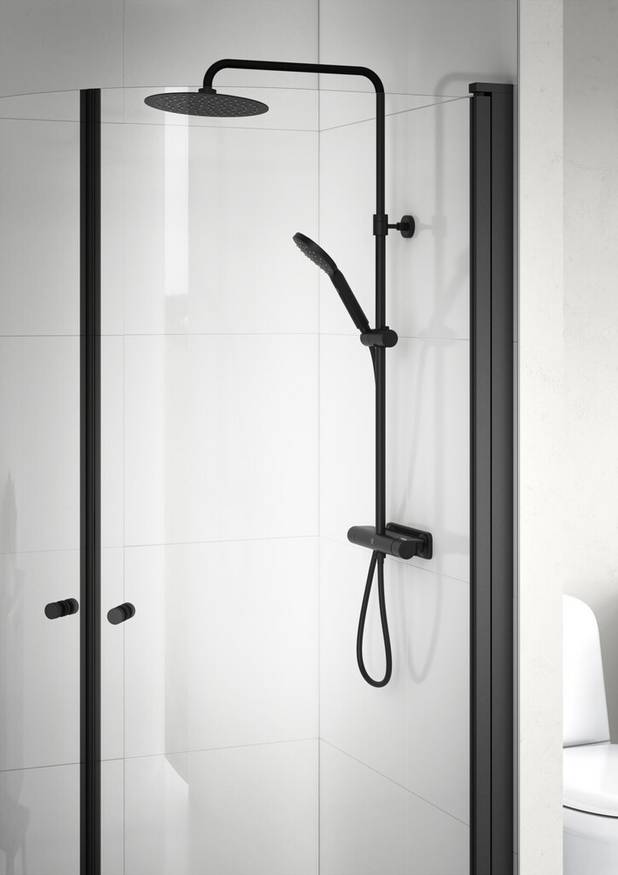 Dušas kolonna Estetic Round - Including smart shelf for more storage space
Maintains even water temperature during pressure and temperature changes
Combines nicely with our various shower sets