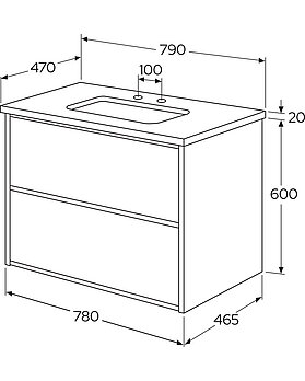Ducentic-allaskaappi 80cm, 2 laatikkoa - Mittapiirros - Gustavsberg_Vanity-unit-Ducentic_2-800mm_with_TT_1_1_ProductImages1300x1620.jpg