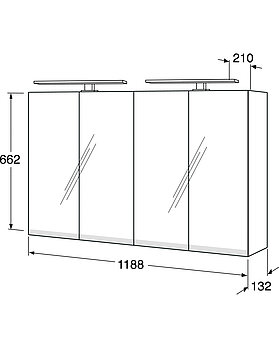 Bathroom mirror cabinet Artic - 120 cm