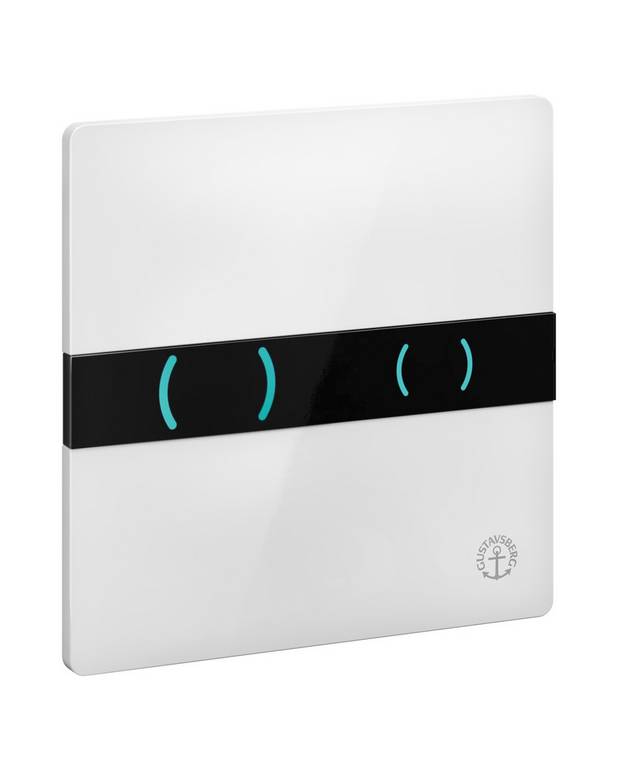 Sensorstyrt väggtrycke för Triomont XS –  vit - Beröringsfri spolning
Snygg vit design
Elegant ledbelysning med fria färgval