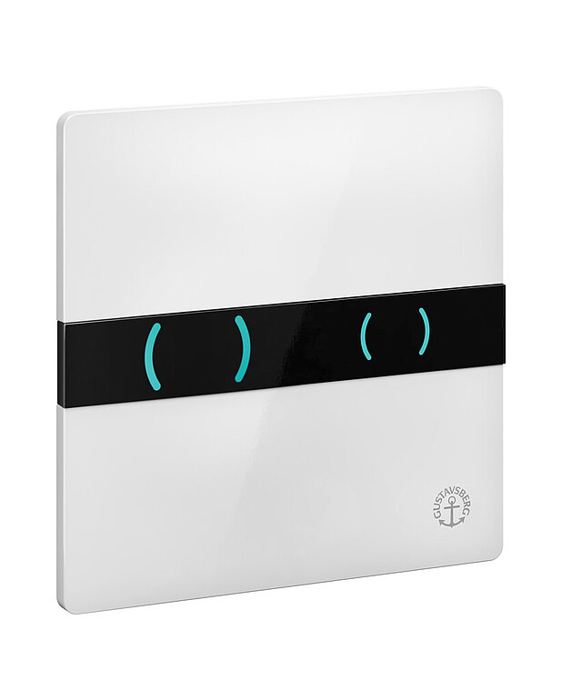 Toalettknapp for fikstur XS – sensorstyrt veggknapp, hvit - Berøringsfri spyling
Pen design i hvitt
Elegant LED-belysning med egne fargevalg