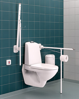 Seinään kiinnitettävä WC-istuin Nautic 1522 – sisältää huuhtelusäiliön, hygieeninen huuhtelu