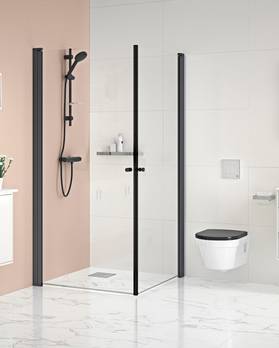 Square shower door corner set