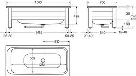 Bathtub front panel 6415 – 1500 x 700