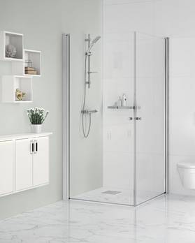 Square shower door set