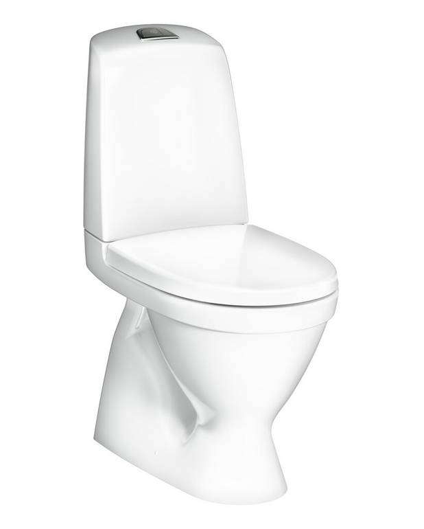 Toilet Nautic 1500 - hidden S-trap, Hygienic Flush - Ceramicplus for quick and eco-friendly cleaning
Low flush button with neat design
Open flush edge for simplified cleaning