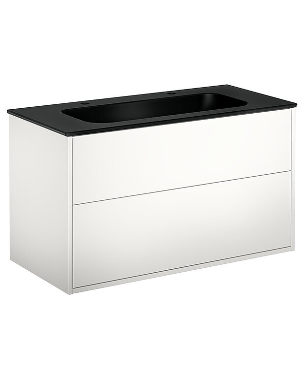 Skapītis Artic – 100 cm - Porcelāna izlietne ar modernu dizainu un plašām virsmām visiem jūsu piederumiem
Pop-up sifons ar viedo tīrīšanas funkciju
Izgatavots no mitruma izturīgiem materiāliem