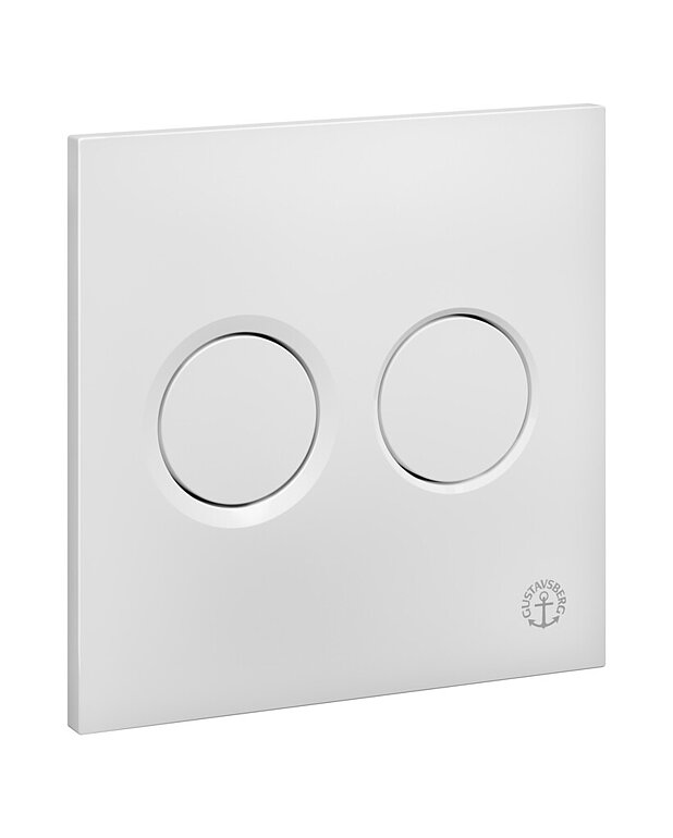 All In One - including fixture, Estetic WC and Control panel - Neat installation, with a minimum of visible pipes
Estetic toilet with soft close seat and hidden fixation
Pneumatic control panel with dual flush