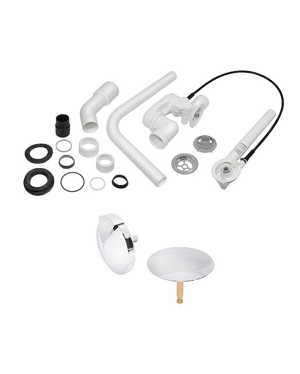 Ylivuoto- ja poistoputkisarja, sekä tulppa ja säädin - Koostuu tuotteista GB29243000155 & GB29243000156