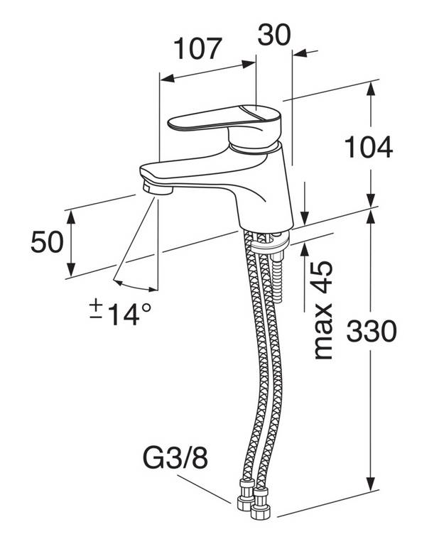 Håndvaskarmatur Metic - Moderne design
Lav model til mindre håndvaske
Keramisk tætning til drypsikring og lang holdbarhed