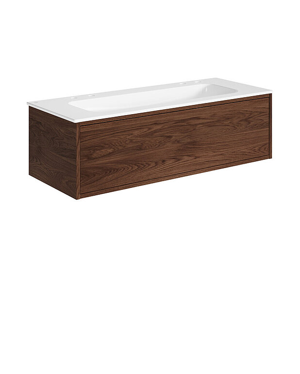 Ducentic Vanity 120cm, Brown oak - Created for the 200 year anniversary of Gustavsberg, celebrating the heritage of caftsmanship and design