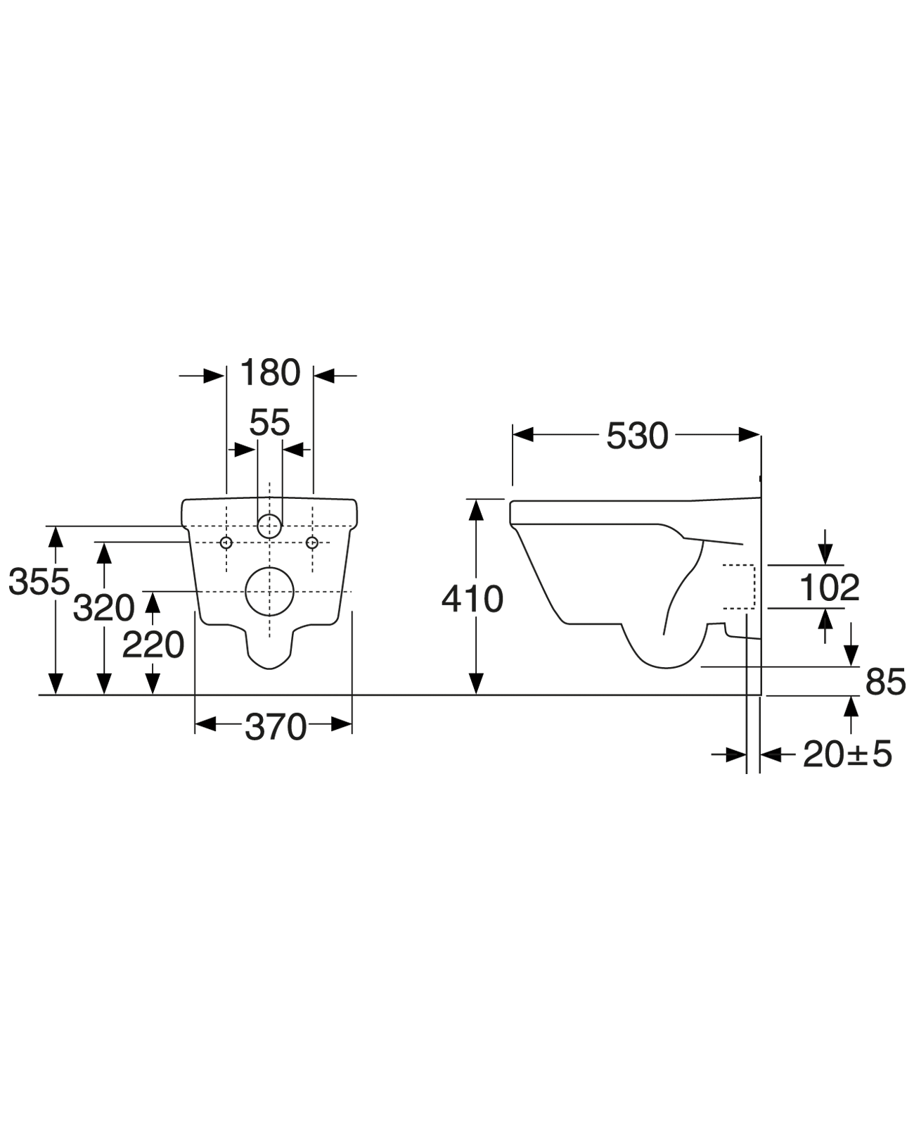 Podvesnoj Unitaz 5g84 S Funkciej Hygienic Flush Zw8 5g84
