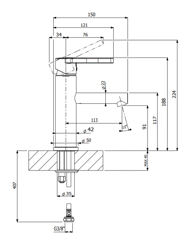 Washbasin Mixer O.novo Kids Ocean Blue Gustavsberg