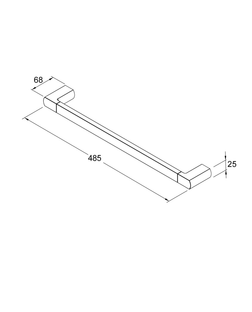 Towel bar Square Brushed brass, 450 mm - Gustavsberg