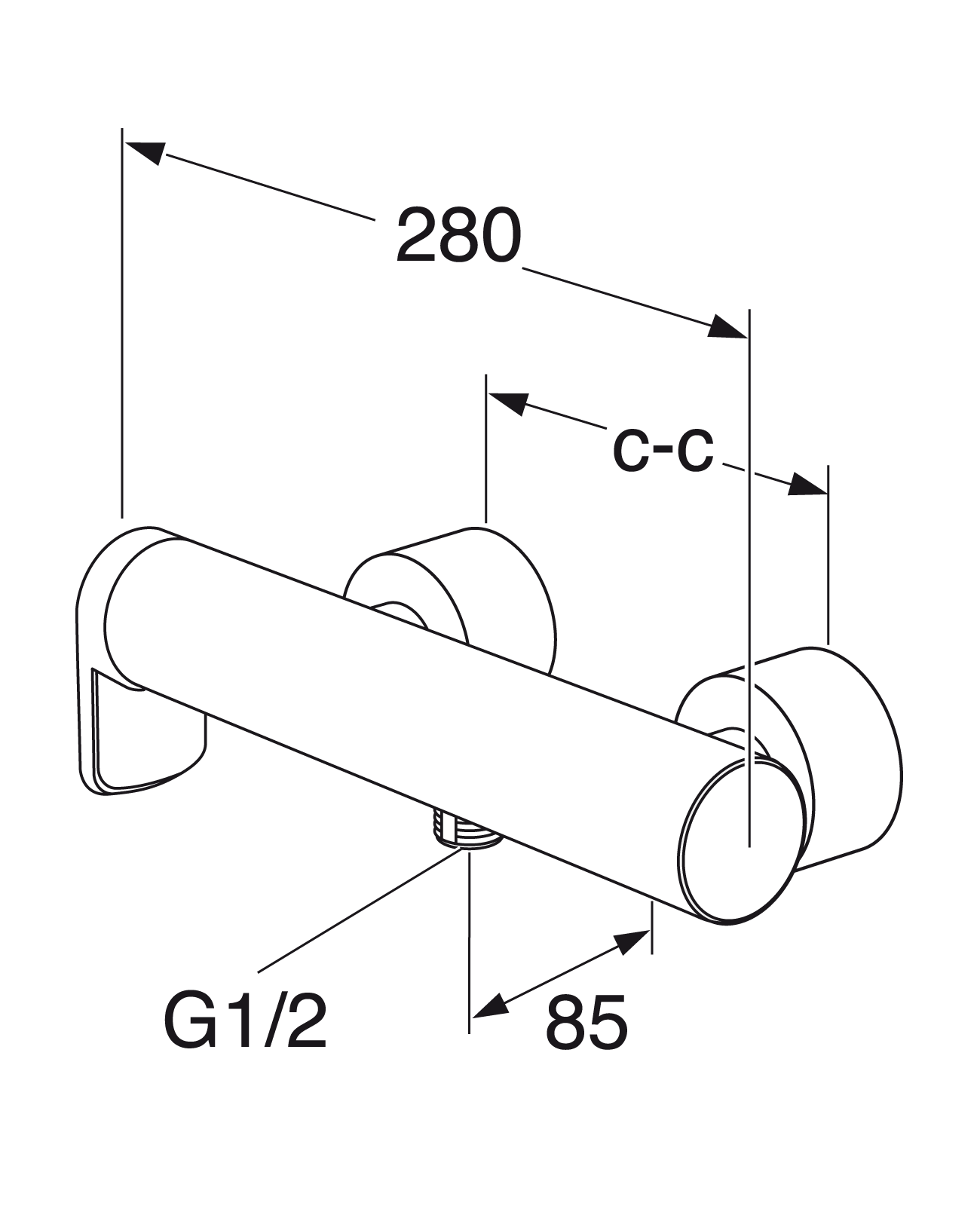 Смеситель для душа Estetic — с одной ручкой С нижним креплением для ...